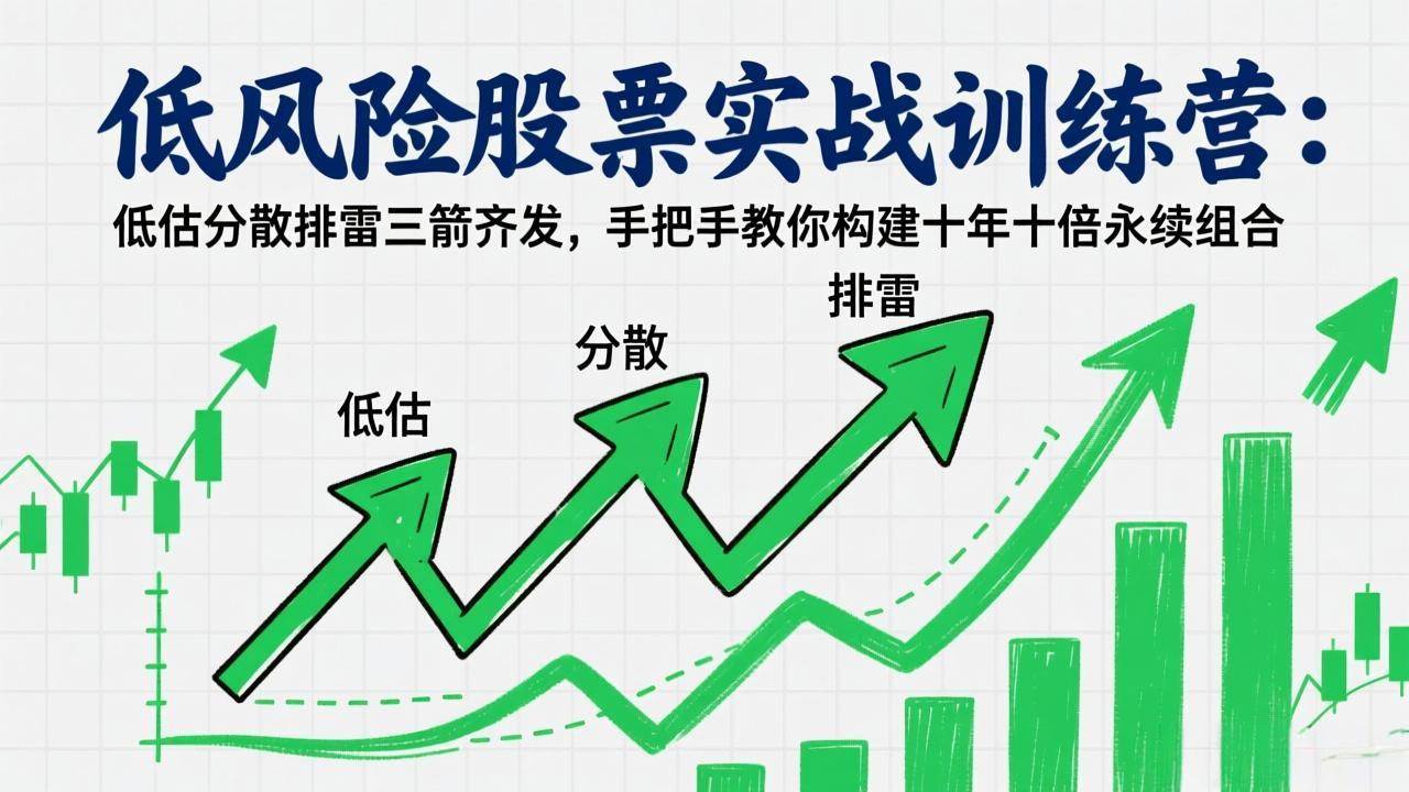 （17487期）低风险股票实战训练营：低估分散排雷三箭齐发，手把手教你构建十年十倍永续组合-千城资源网