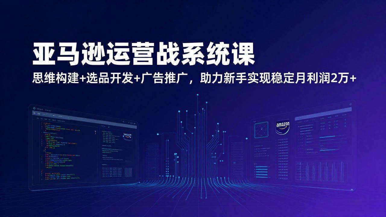 （17311期）亚马逊运营实战系统课，思维构建+选品开发+广告推广，助力新手实现稳定月利润2万+（更新）-千城资源网