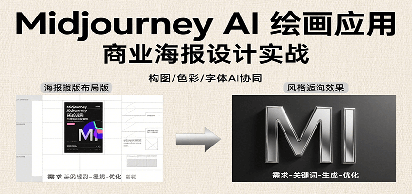 Midjourney AI绘画应用，关键词指令解析、漫画头像制作、海报设计、3D人物生成等-千城资源网