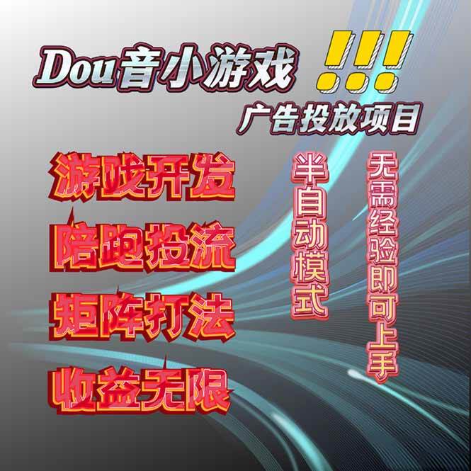 （16175期）抖音小游戏广告推广项目，2025最新实测落地，单日收益300+-千城资源网