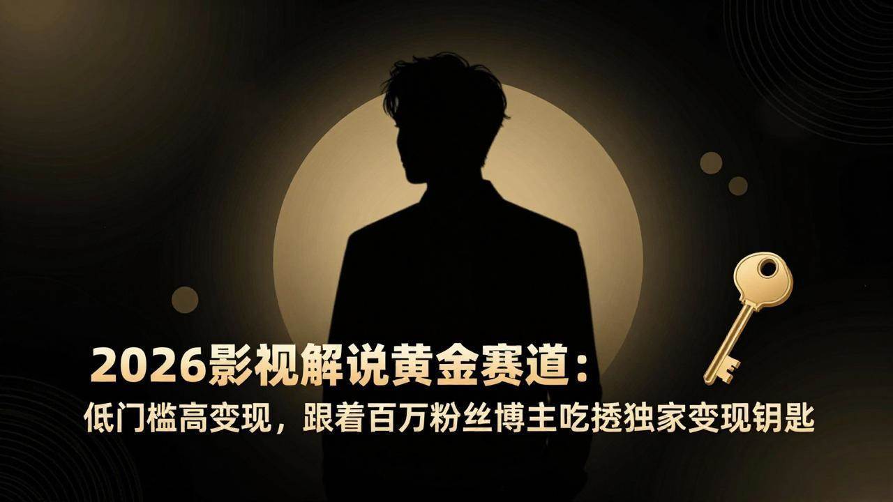 （17721期）2026影视解说黄金赛道：低门槛高变现，跟着百万粉丝博主吃透独家变现钥匙-千城资源网