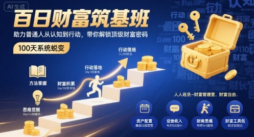 百日财富筑基班，助力普通人从认知到行动，带你解锁顶级财富密码-千城资源网