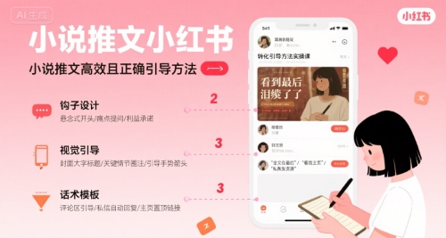 小说推文小红书高转化引导方法实操课，小说推文高效且正确引导方法-千城资源网
