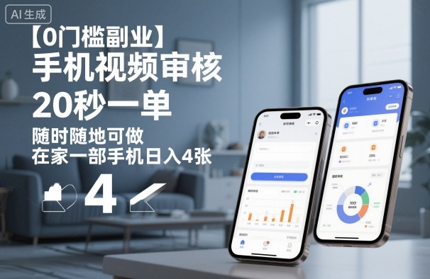 【0门槛副业】手机视频审核，20秒一单，随时随地可做，在家一部手机日入4张【揭秘】-千城资源网