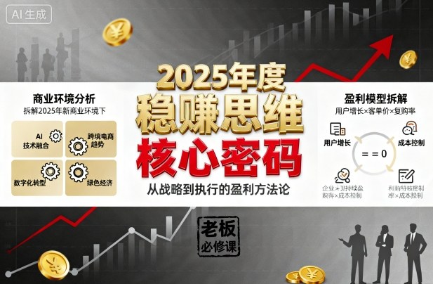 2025年度稳賺思维老板创业营，拆解2025年新商业环境下，企业实现持续盈利的核心密码-千城资源网