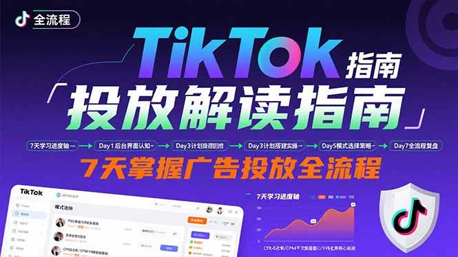 （15753期）TikTok投放解读指南：后台操作/计划建立/模式选择，7天掌握广告投放全流程-千城资源网