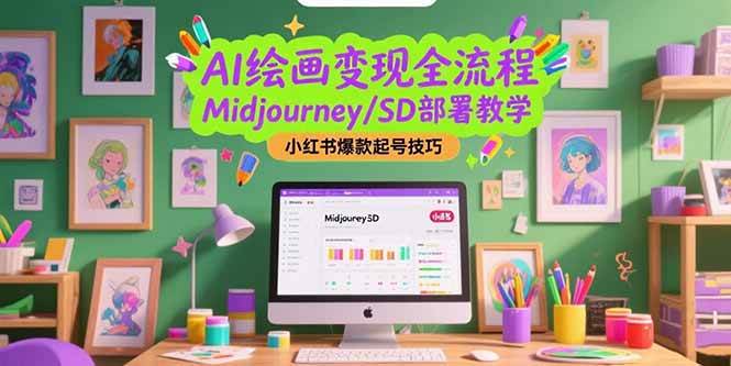 （15324期）AI绘画变现全流程，Midjourney/SD部署教学，小红书爆款起号技巧-千城资源网