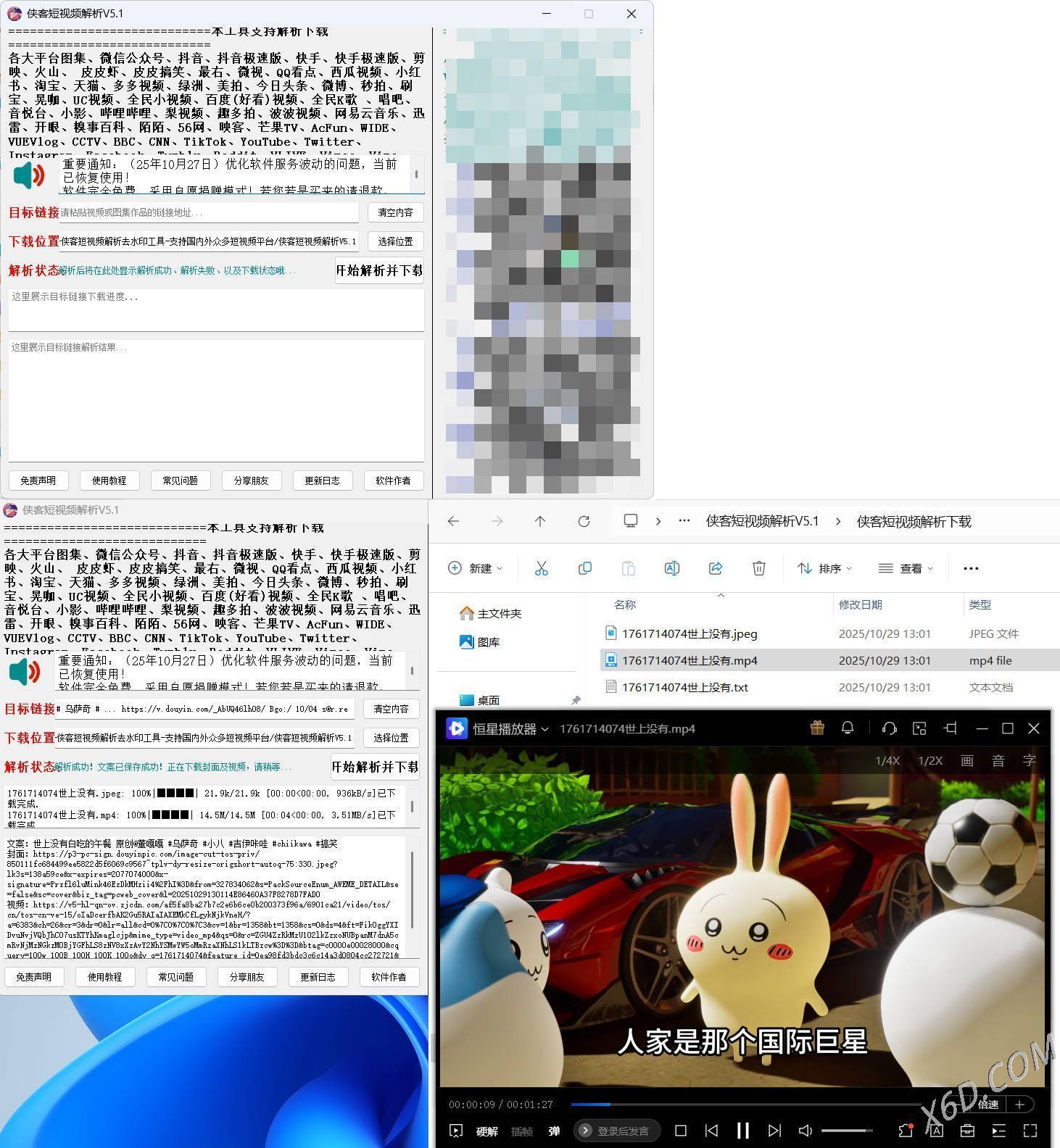 侠客多平台短视频解析去水印工具 V5.1-千城资源网