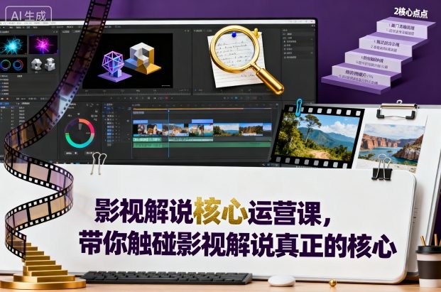 影视解说核心运营课，带你触碰影视解说真正的核心-千城资源网