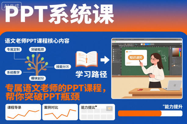 PPT系统课，专属语文老师的PPT课程，帮你突破PPT瓶颈-千城资源网