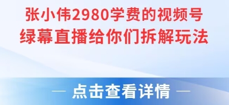 张小伟2980付费额视频号绿幕直播给你们拆解玩法-千城资源网