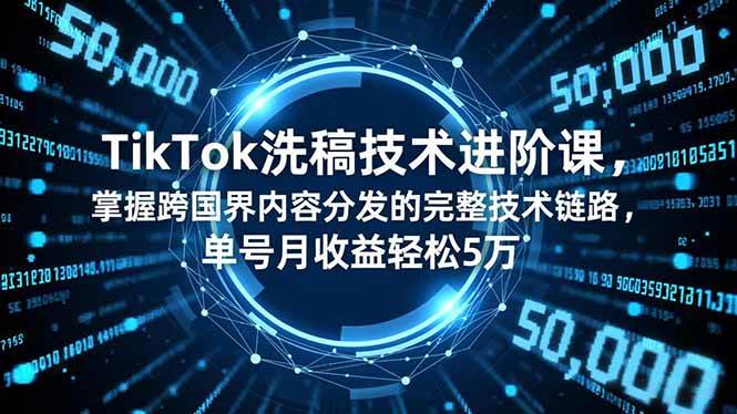 （16693期）TikTok洗稿技术进阶课，掌握跨国界内容分发的完整技术链路，单号月收益轻松5万-千城资源网