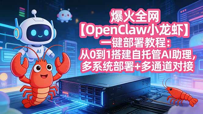 （17612期）爆火全网【OpenClaw 小龙虾】一键部署教程：从0到1搭建自托管AI助理，多系统部署+多通道对接-千城资源网