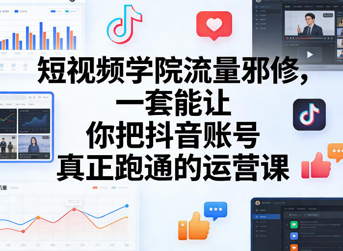 短视频学院流量邪修，一套能让你把抖音账号真正跑通的运营课-千城资源网