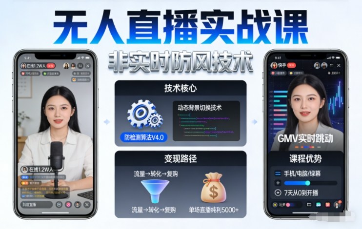 宝子哥无人直播实战课，非实时防风技术，聚焦抖音快手等平台直播带货，轻松开启直播变现之路（更新2026年6月19日）-千城资源网