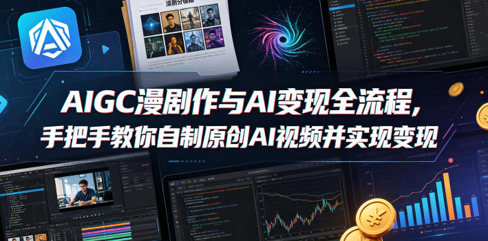 AIGC漫剧创作与AI变现全流程，手把手教你自制原创AI视频并实现变现（更新0516）-千城资源网