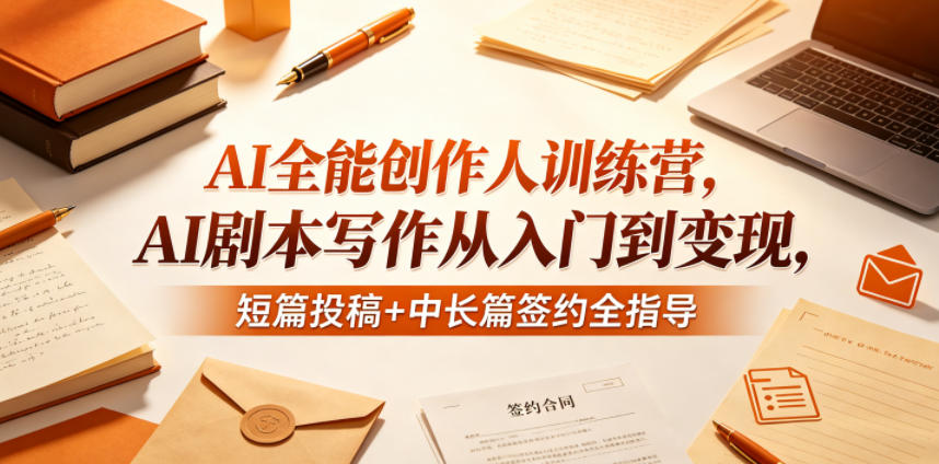 AI全能创作人训练营，AI剧本写作从入门到变现，短篇投稿+中长篇签约全指导-千城资源网