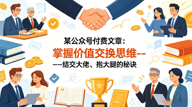 某公众号付费文章：掌握价值交换思维—-结交大佬、抱大腿的秘诀-千城资源网
