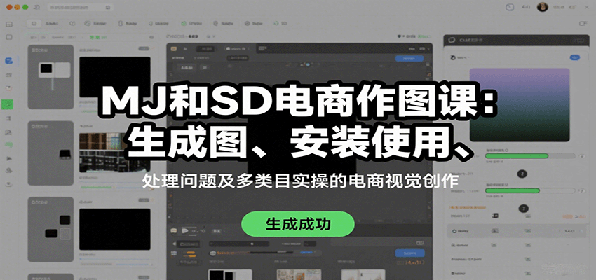 MJ和SD电商作图课：生成图、安装使用、处理问题及多类目实操的电商视觉创作-千城资源网