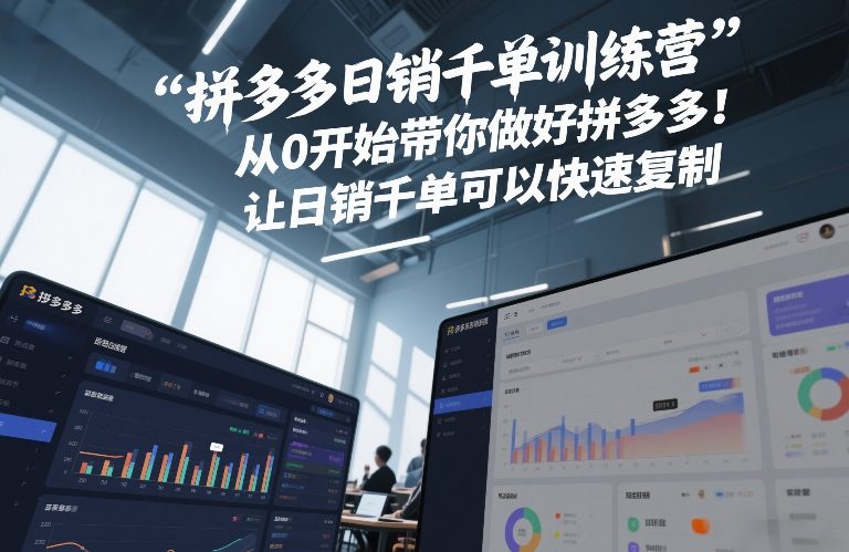 拼多多日销千单训练营，从0开始带你做好拼多多，让日销千单可以快速复制(更新26年5月)-千城资源网