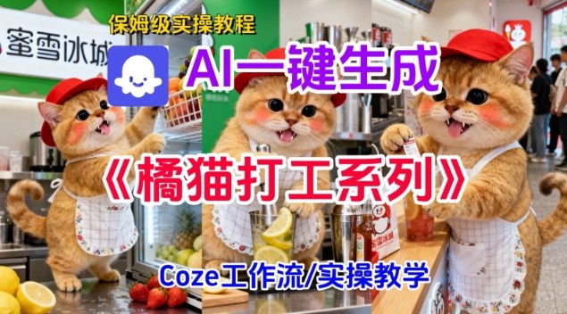 Coze扣子工作流一键生成胖橘猫打工短视频，保姆级实操搭建教学-千城资源网