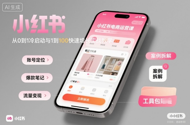 小红书电商运营课：从0到1冷启动与1到100快速增长实战教学-千城资源网