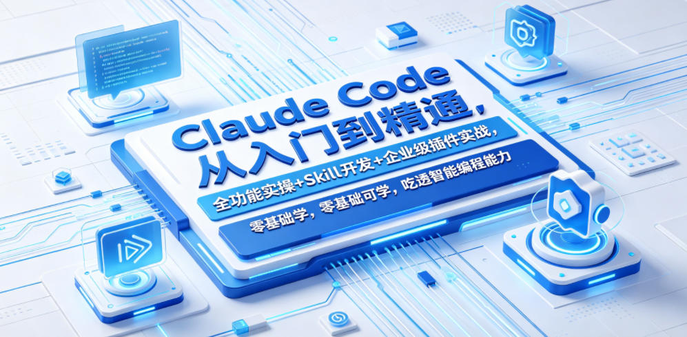 Claude Code从入门到精通，全功能实操+Skill开发+企业级插件实战，零基础可学，吃透智能编程全能力-千城资源网
