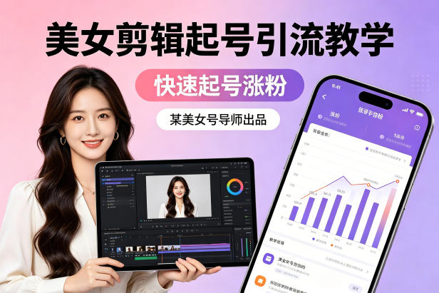 某美女号导师出品：美女剪辑起号引流教学，快速起号涨粉-千城资源网