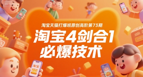 淘宝天猫打爆班原创高阶第73期，淘宝4剑合1必爆技术-千城资源网