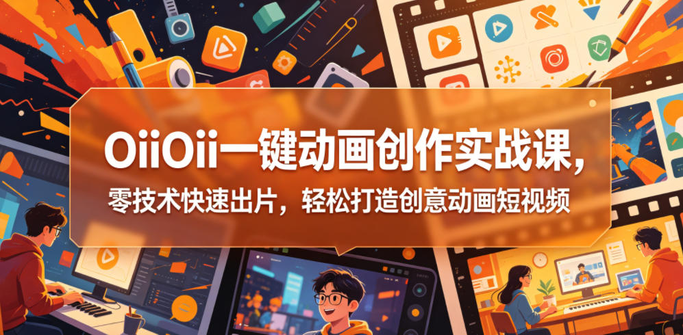 OiiOii一键动画创作实战课，零技术快速出片，轻松打造创意动画短视频-千城资源网