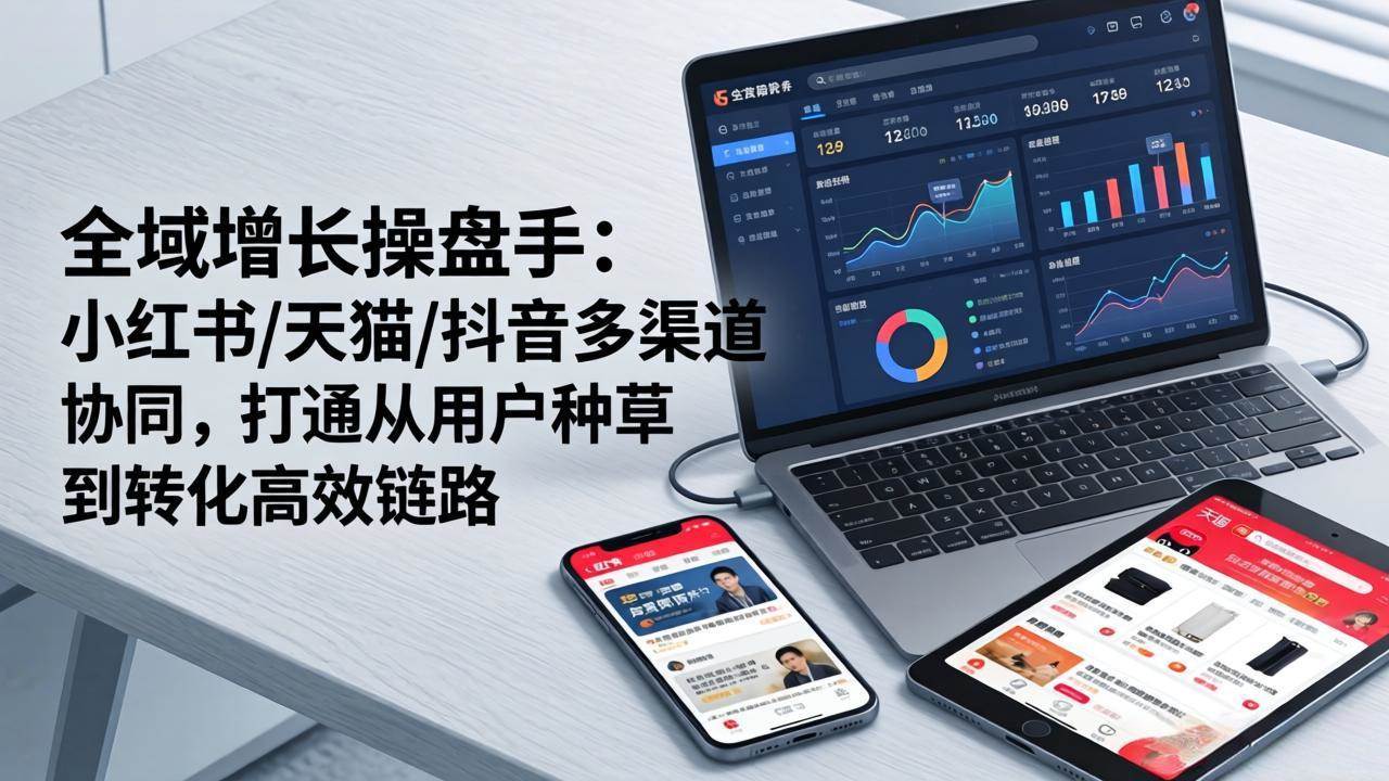（17605期）全域增长操盘手：小红书/天猫/抖音多渠道协同，打通从用户种草到转化高效链路-千城资源网