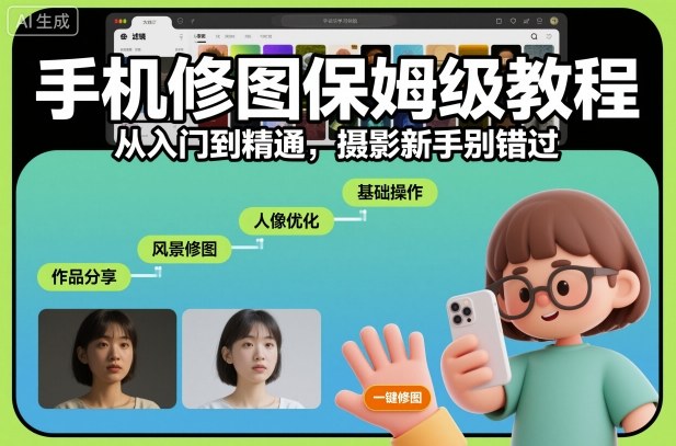 手机修图保姆级教程，从入门到精通，摄影新手别错过-千城资源网