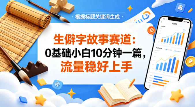 公众号流量主——生僻字故事赛道，流量稳，好上手，0基础小白也能10分钟一篇-千城资源网