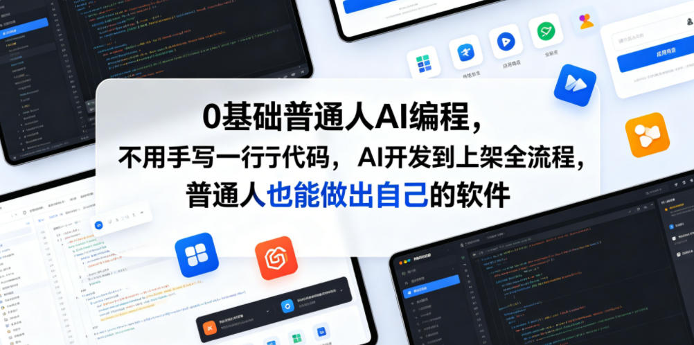 0基础普通人AI编程，不用手写一行代码，AI开发到上架全流程，普通人也能做出自己的软件-千城资源网