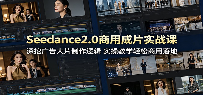 Seedance2.0商用成片实战课：深挖广告大片制作逻辑，实操教学轻松商用落地-千城资源网