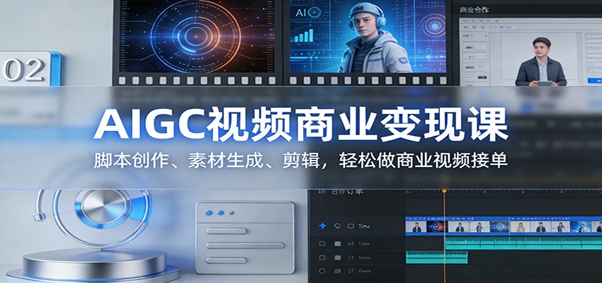 AIGC视频商业变现课：脚本创作、素材生成、剪辑，轻松做商业视频接单-千城资源网