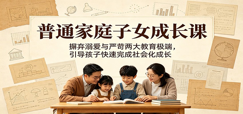 普通家庭子女成长课：摒弃溺爱与严苛两大教育极端，引导孩子快速完成社会化成长-千城资源网