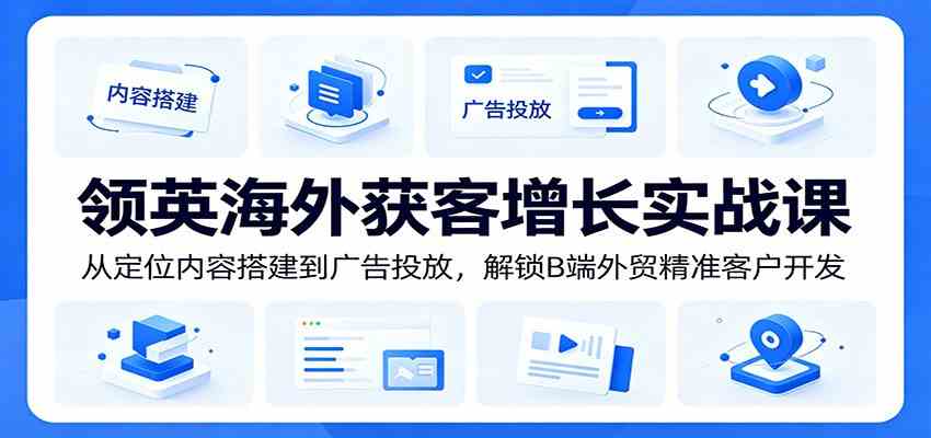 领英海外获客增长实战课：从定位内容搭建到广告投放，解锁B端外贸精准客户开发-千城资源网