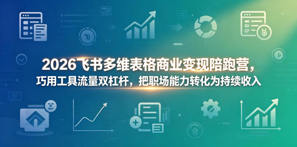 2026飞书多维表格商业变现陪跑营，巧用工具流量双杠杆，把职场能力转化为持续收入-千城资源网