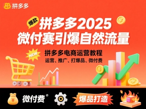 拼多多2025微付赛引爆自然流量，拼多多电商运营教程，运营、推广、打爆品、微付费-千城资源网