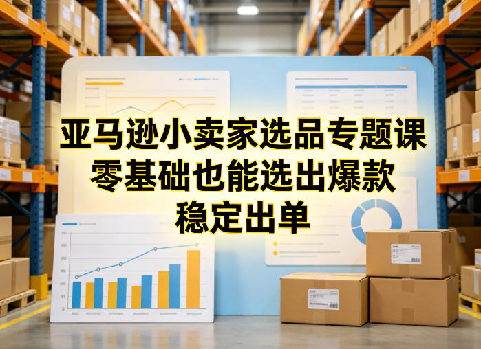 亚马逊小卖家选品专题课，零基础也能选出爆款，稳定出单-千城资源网