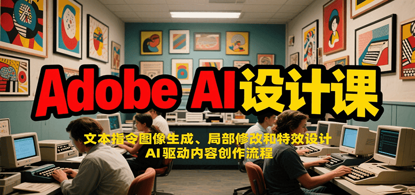 Adobe AI设计课：文本指令图像生成、局部修改和特效设计，AI驱动内容创作流程-千城资源网