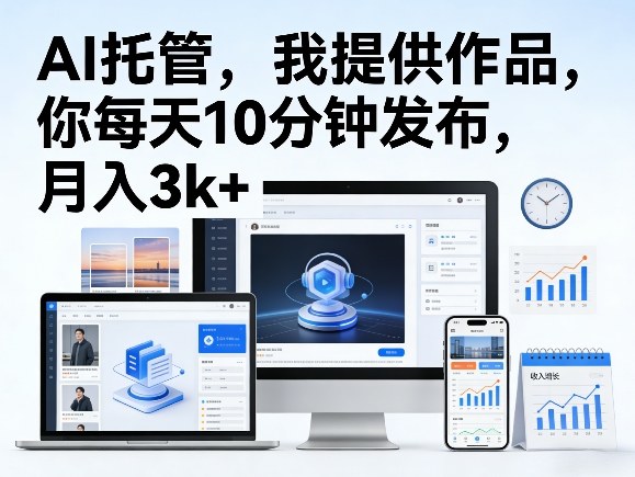 公众号AI托管，我提供作品，你每天10分钟发布，月入3k+【揭秘】-千城资源网