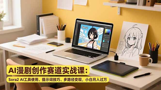 （16936期）AI漫剧创作赛道实战课：Sora2 AI工具使用、提示词技巧、多路径变现，小白月入过万-千城资源网