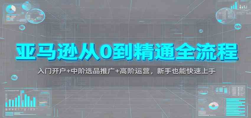 亚马逊从0到精通全流程：入门开户+中阶选品推广+高阶运营，新手也能快速上手-千城资源网