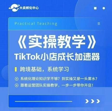 大卖家孵化中心TikTok实操课，TikTok小店成长加速器，跨境基础系统学习，一步一步带你开店-千城资源网
