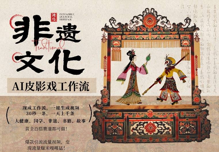 AI一键生成民俗文化非遗皮影戏视频，一刀不剪无需剪辑，30S一条，一天上百条，流量财富嘎嘎猛-千城资源网