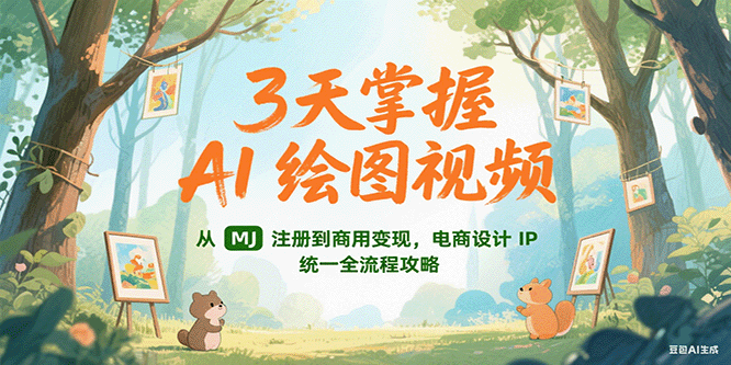 3天掌握AI绘图视频，从MJ 注册到商用变现，电商设计IP统一全流程攻略-千城资源网