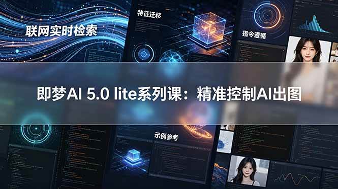 （18962期）即梦AI 5.0 lite实战课：联网实时检索+特征迁移+指令遵循+示例参考，精准控制AI出图-千城资源网