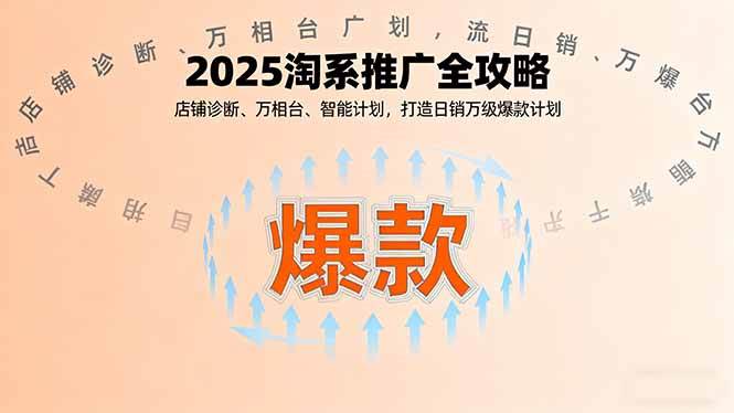 （16067期）2025淘系推广全攻略，店铺诊断、万相台、智能计划，打造日销万级爆款计划-千城资源网